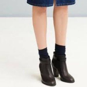 Madewell Lonnie Black Leather Booties, size 6.5